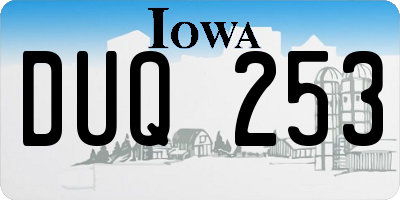 IA license plate DUQ253