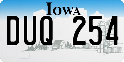 IA license plate DUQ254