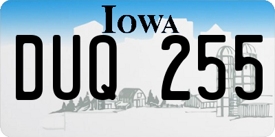 IA license plate DUQ255