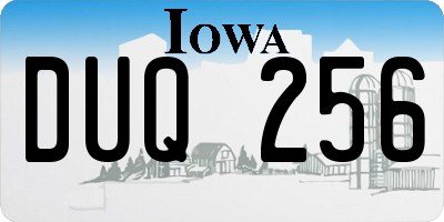 IA license plate DUQ256