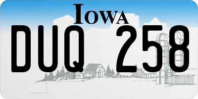 IA license plate DUQ258