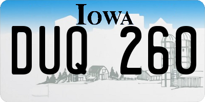 IA license plate DUQ260