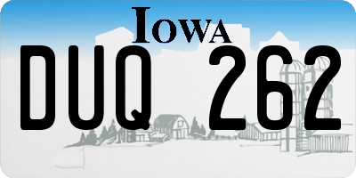 IA license plate DUQ262