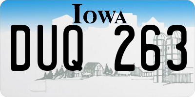 IA license plate DUQ263