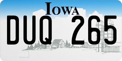 IA license plate DUQ265