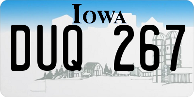 IA license plate DUQ267