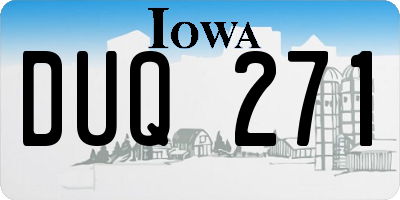 IA license plate DUQ271