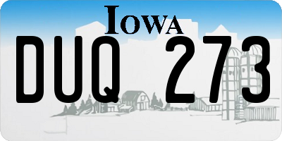 IA license plate DUQ273