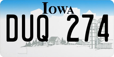 IA license plate DUQ274