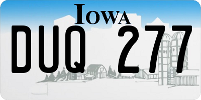IA license plate DUQ277