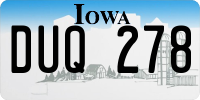 IA license plate DUQ278