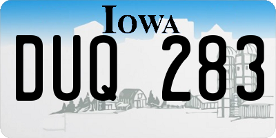 IA license plate DUQ283