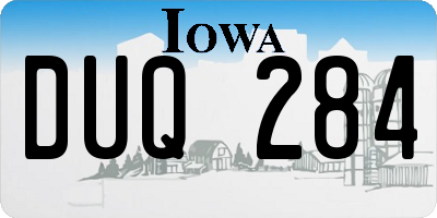 IA license plate DUQ284