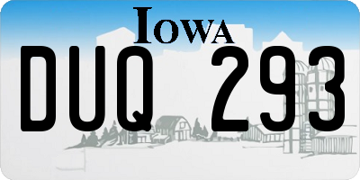 IA license plate DUQ293