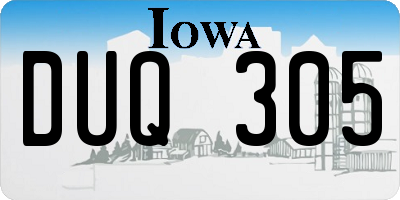 IA license plate DUQ305