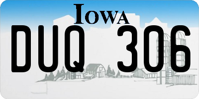 IA license plate DUQ306