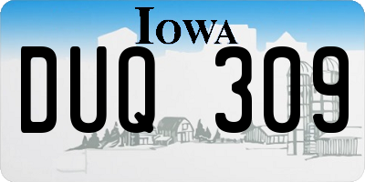 IA license plate DUQ309