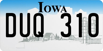 IA license plate DUQ310