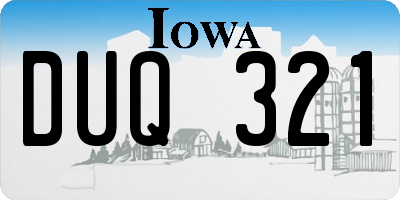 IA license plate DUQ321