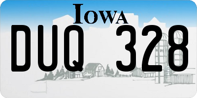 IA license plate DUQ328