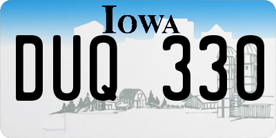 IA license plate DUQ330