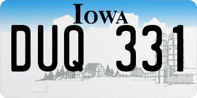 IA license plate DUQ331