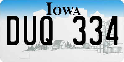 IA license plate DUQ334