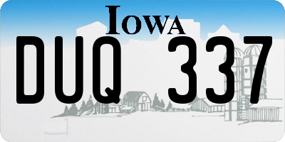IA license plate DUQ337