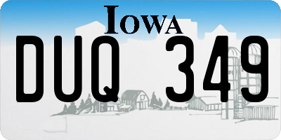 IA license plate DUQ349