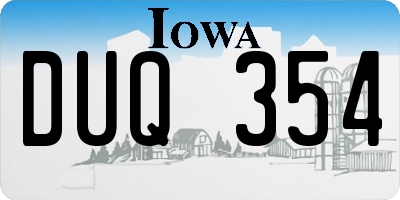 IA license plate DUQ354