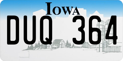 IA license plate DUQ364