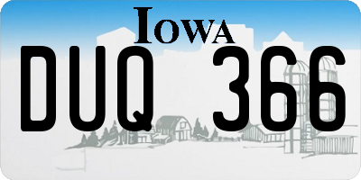 IA license plate DUQ366