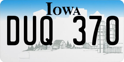 IA license plate DUQ370