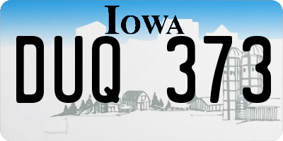 IA license plate DUQ373