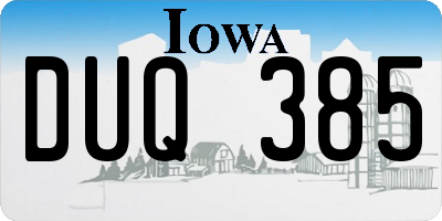 IA license plate DUQ385