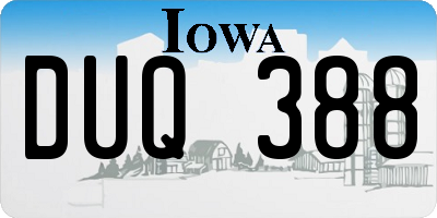 IA license plate DUQ388
