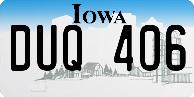 IA license plate DUQ406