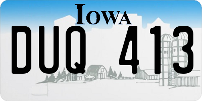 IA license plate DUQ413