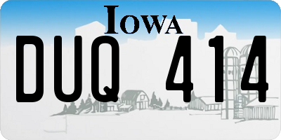 IA license plate DUQ414