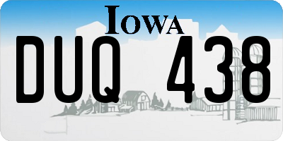 IA license plate DUQ438