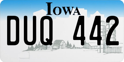 IA license plate DUQ442