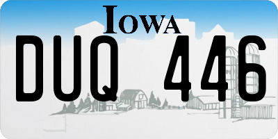 IA license plate DUQ446