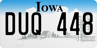 IA license plate DUQ448