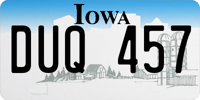 IA license plate DUQ457