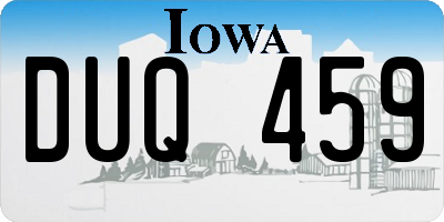 IA license plate DUQ459
