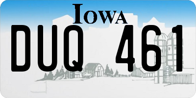 IA license plate DUQ461