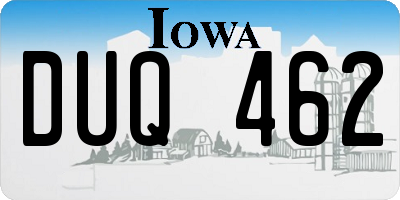 IA license plate DUQ462