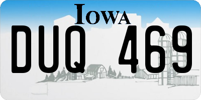 IA license plate DUQ469
