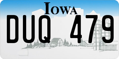 IA license plate DUQ479