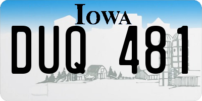 IA license plate DUQ481